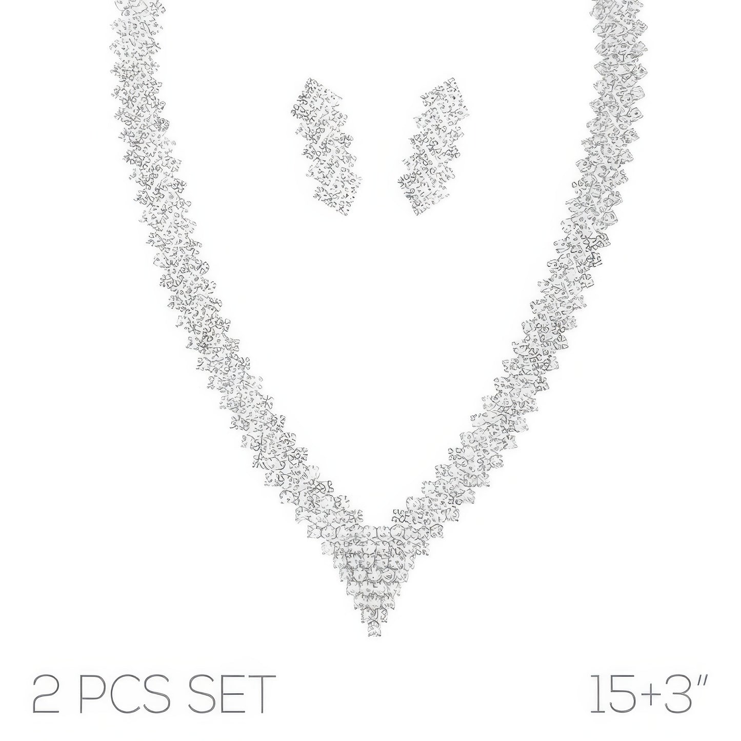 Crystal Rhinestone V-shape Necklace Set
