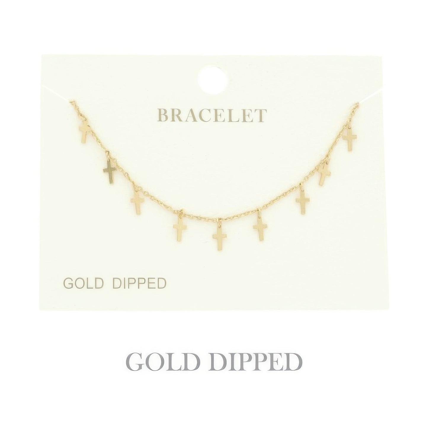 Gold Plated Cross Charm Bracelet