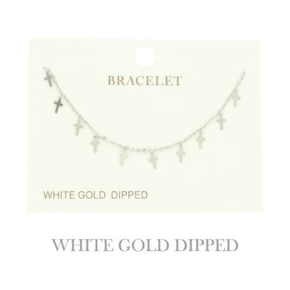 Gold Plated Cross Charm Bracelet