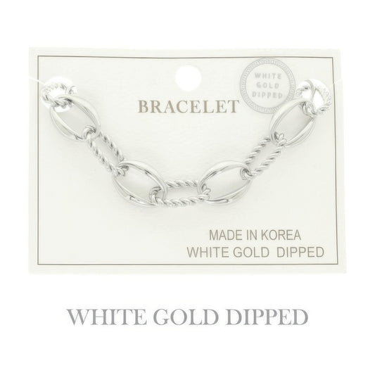 Gold Plated Textured Chain Bracelet