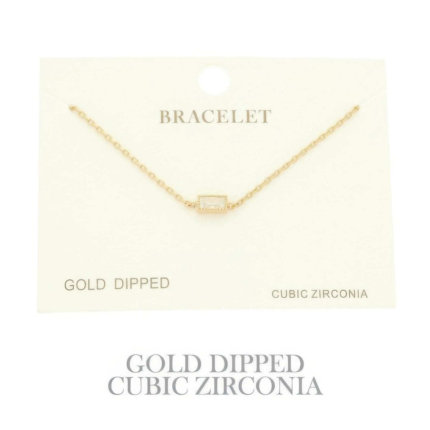 Gold Plated Cz Solitaire Bracelet