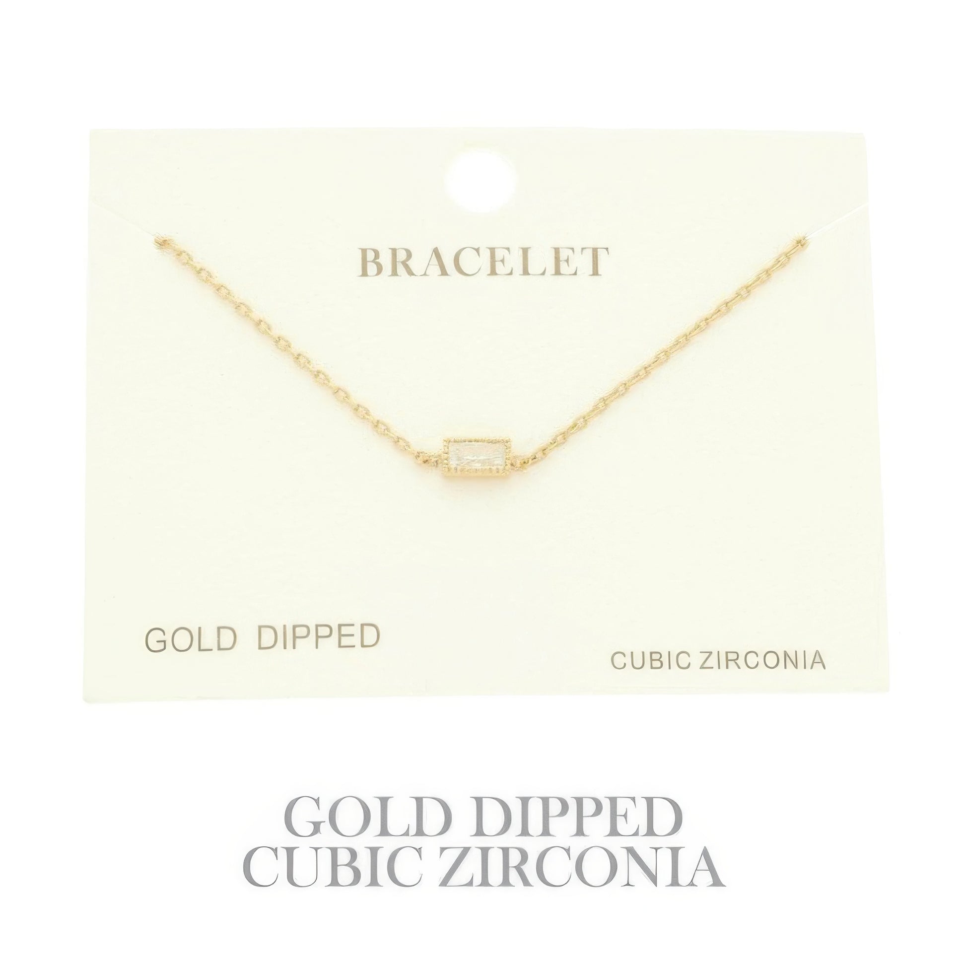Gold Plated Cz Solitaire Bracelet