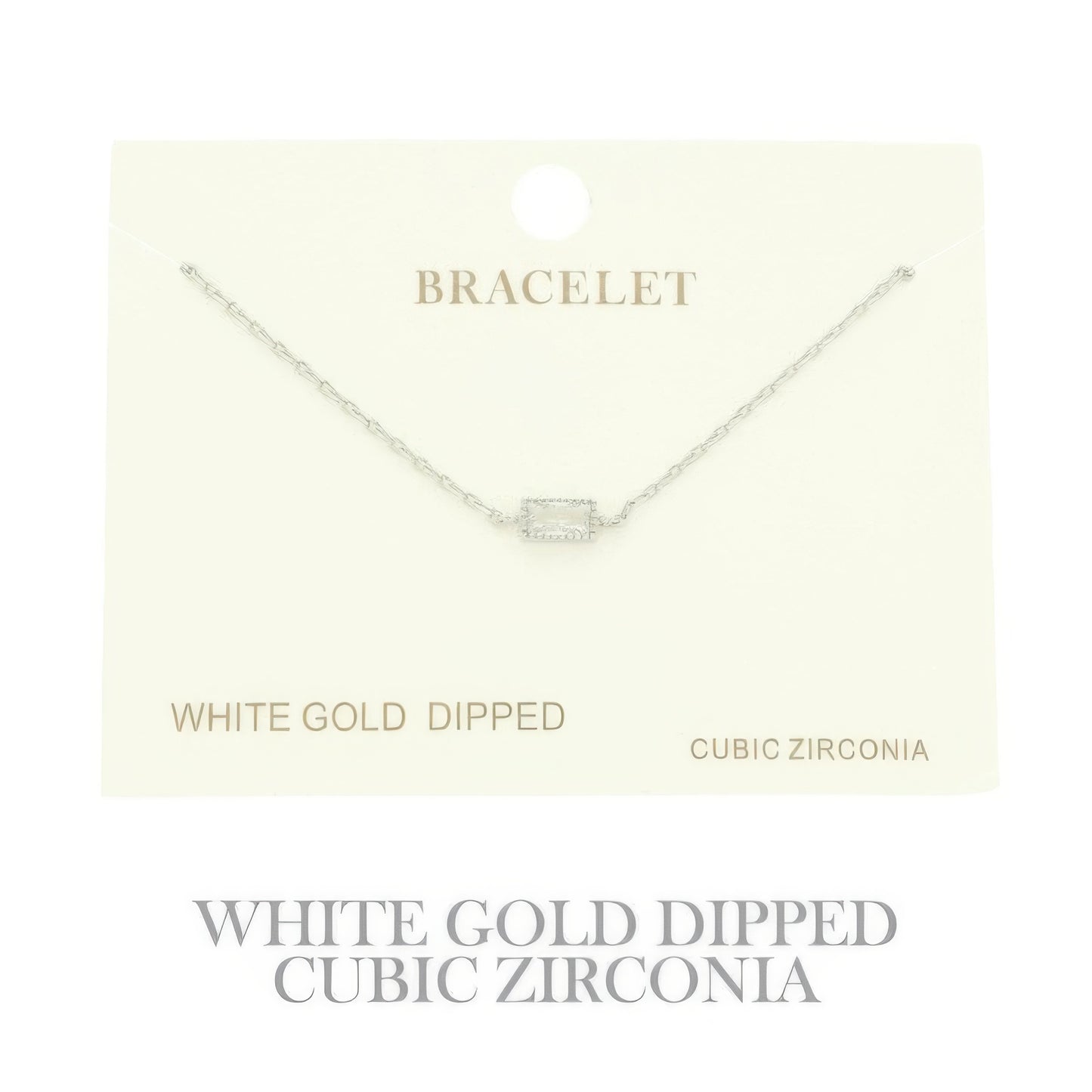Gold Plated Cz Solitaire Bracelet