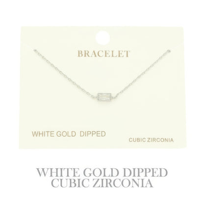 Gold Plated Cz Solitaire Bracelet