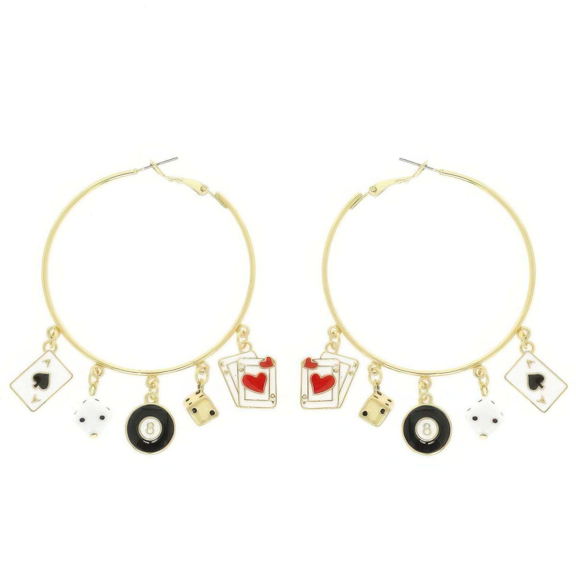 High Stakes Enamel Charm Hoop Earrings