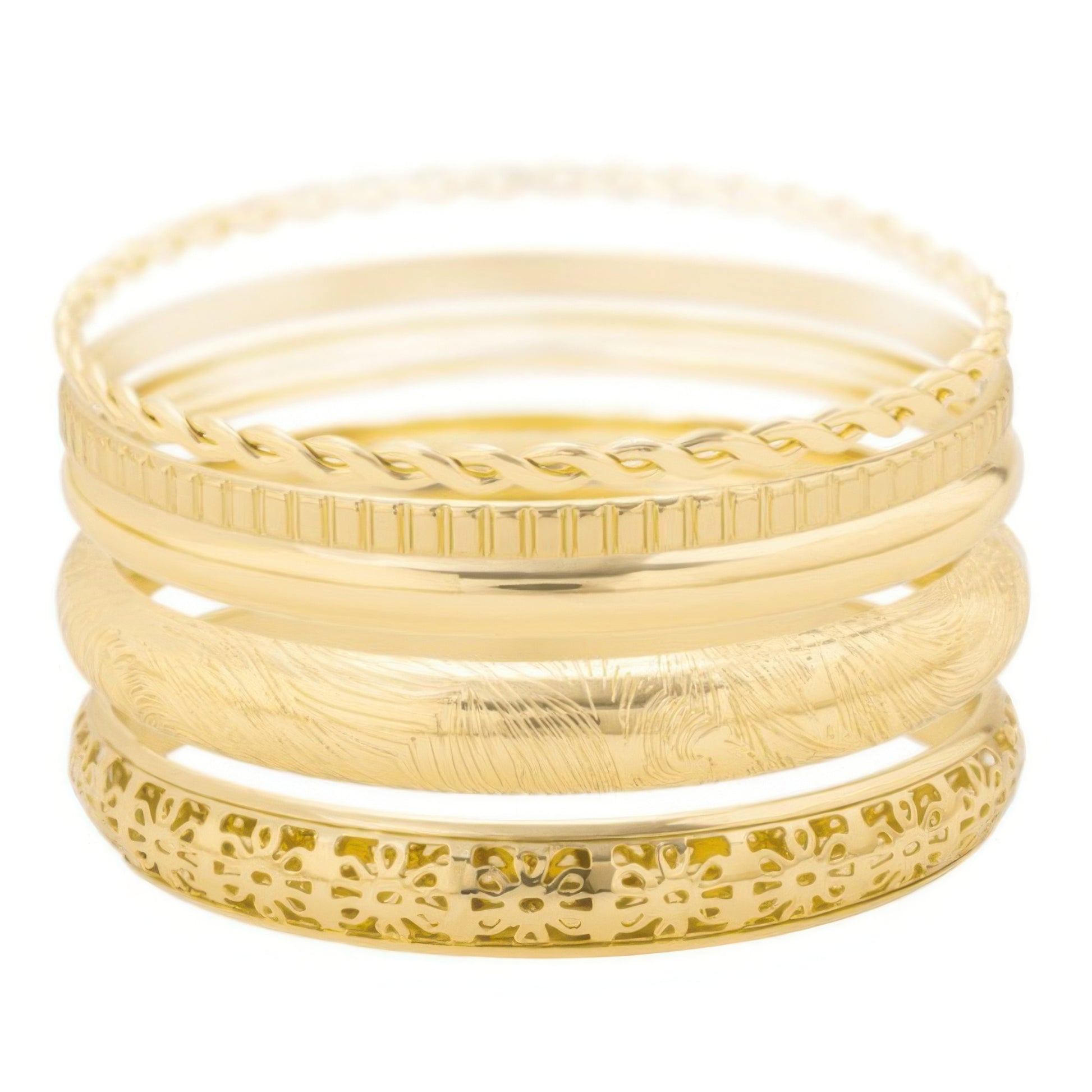 5pc Multi Stacked Bangle Bracelet Set