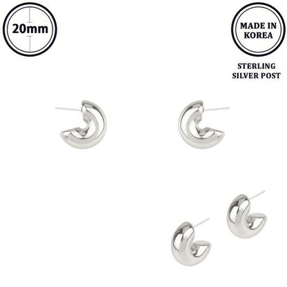 Elbow Macaroni Hoop Post Earrings