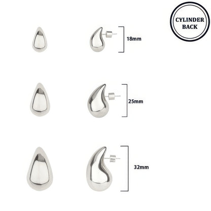 3 Pair Pear-shaped Post Earrings Set