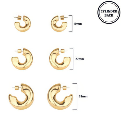 3 Pair Elbow Hoop Earring Set