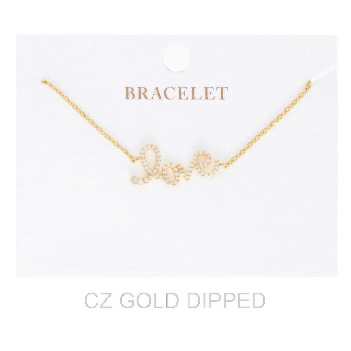 Women's Gold Dipped Cz Love Bracelet