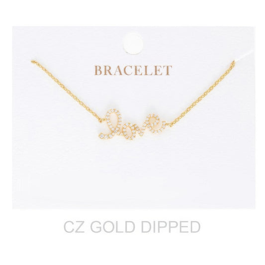 Women's Gold Dipped Cz Love Bracelet