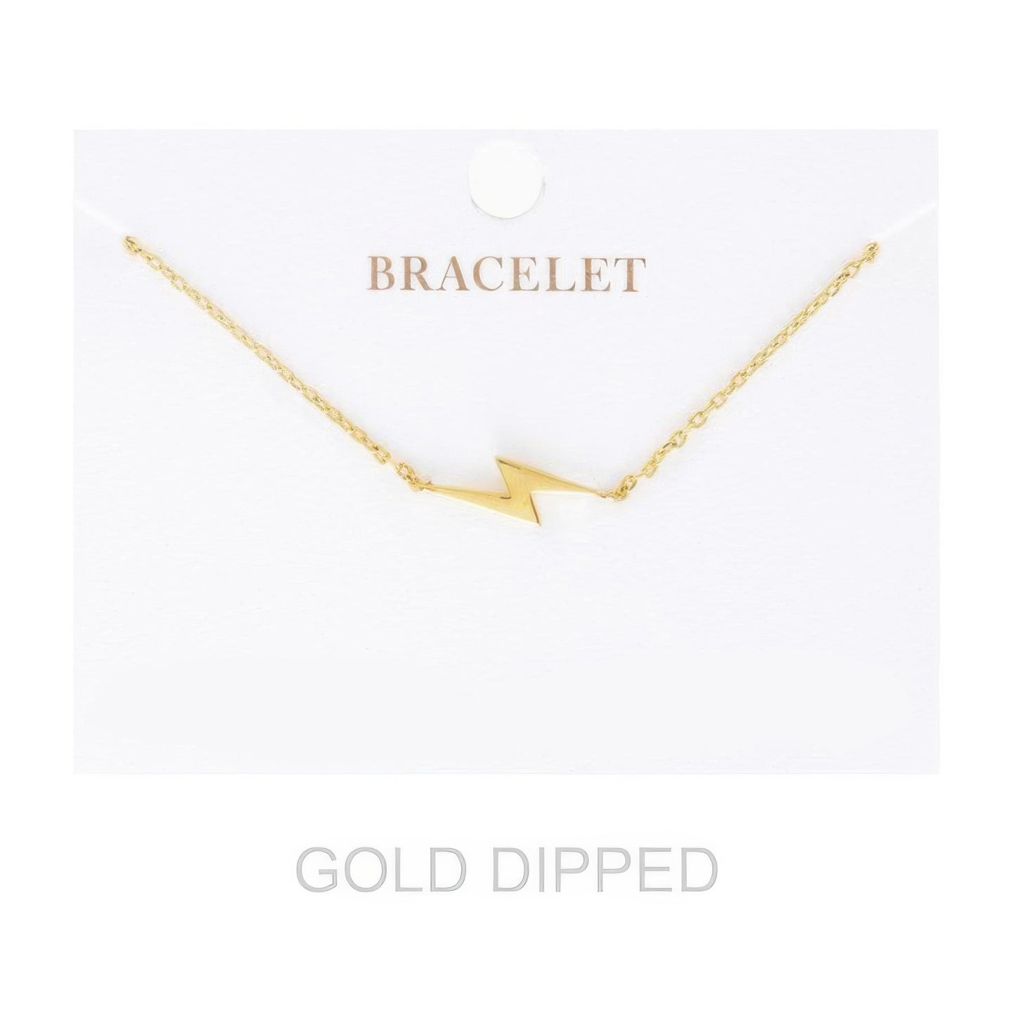 Women's Gold Dipped Lightning Bolt Chain Bracelet