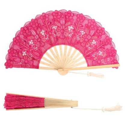 Spanish Victorian Floral Chantilly Lace Fan