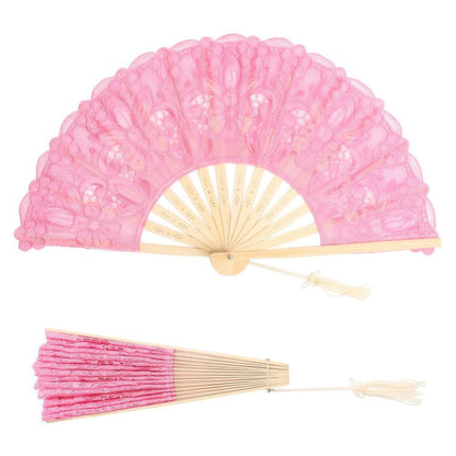 Spanish Victorian Floral Chantilly Lace Fan