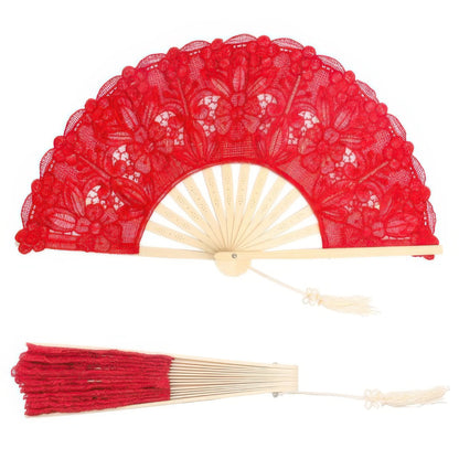 Spanish Victorian Floral Chantilly Lace Fan