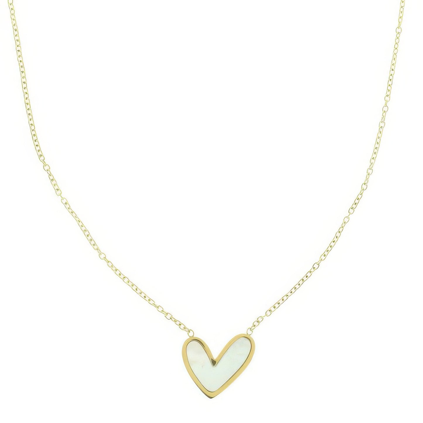 Pearlescent Heart Pendant Necklace