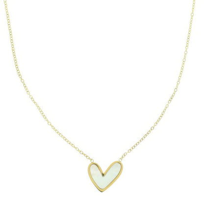 Pearlescent Heart Pendant Necklace