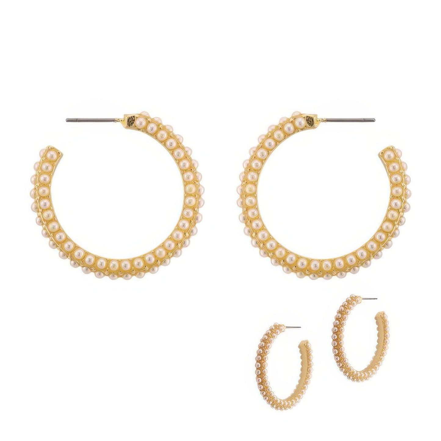 Pearl Caviar Hoop Earrings