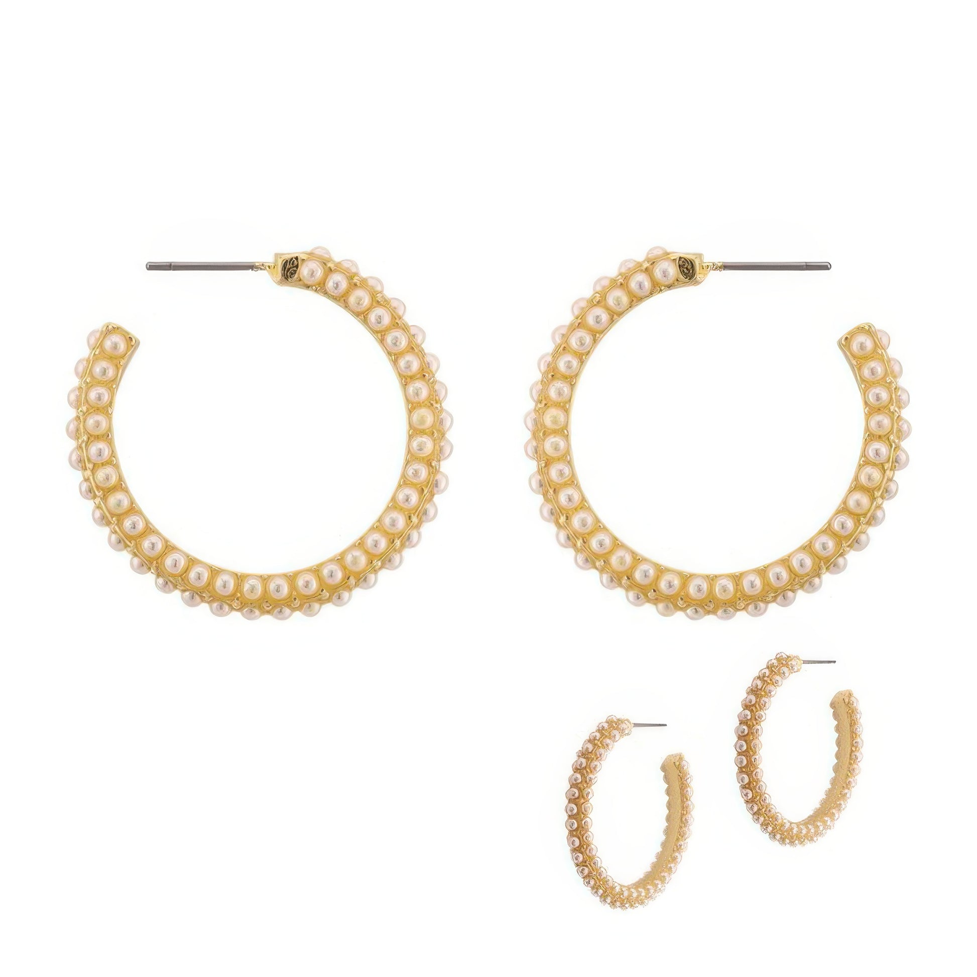 Pearl Caviar Hoop Earrings