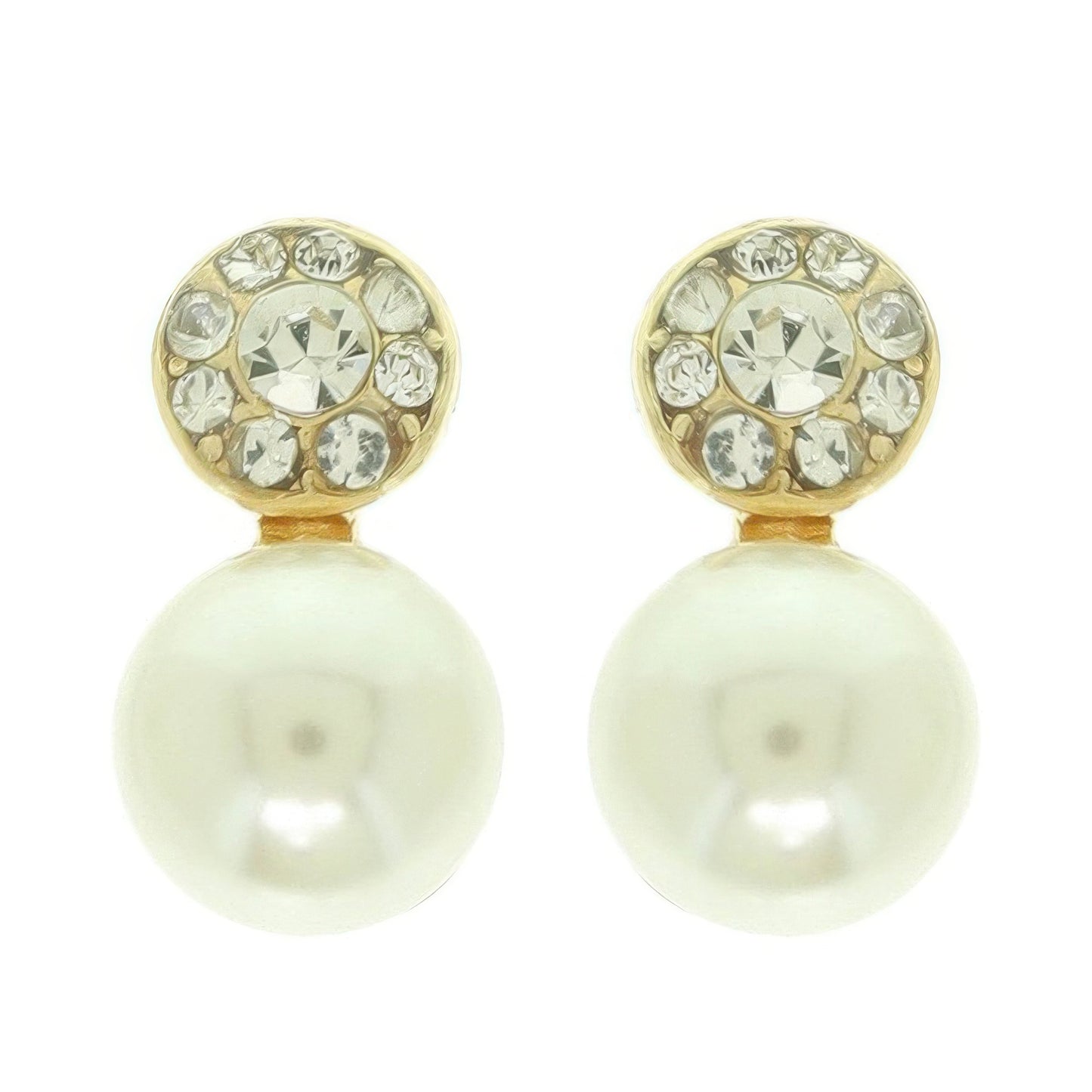 Jeweled White Pearl Earrings