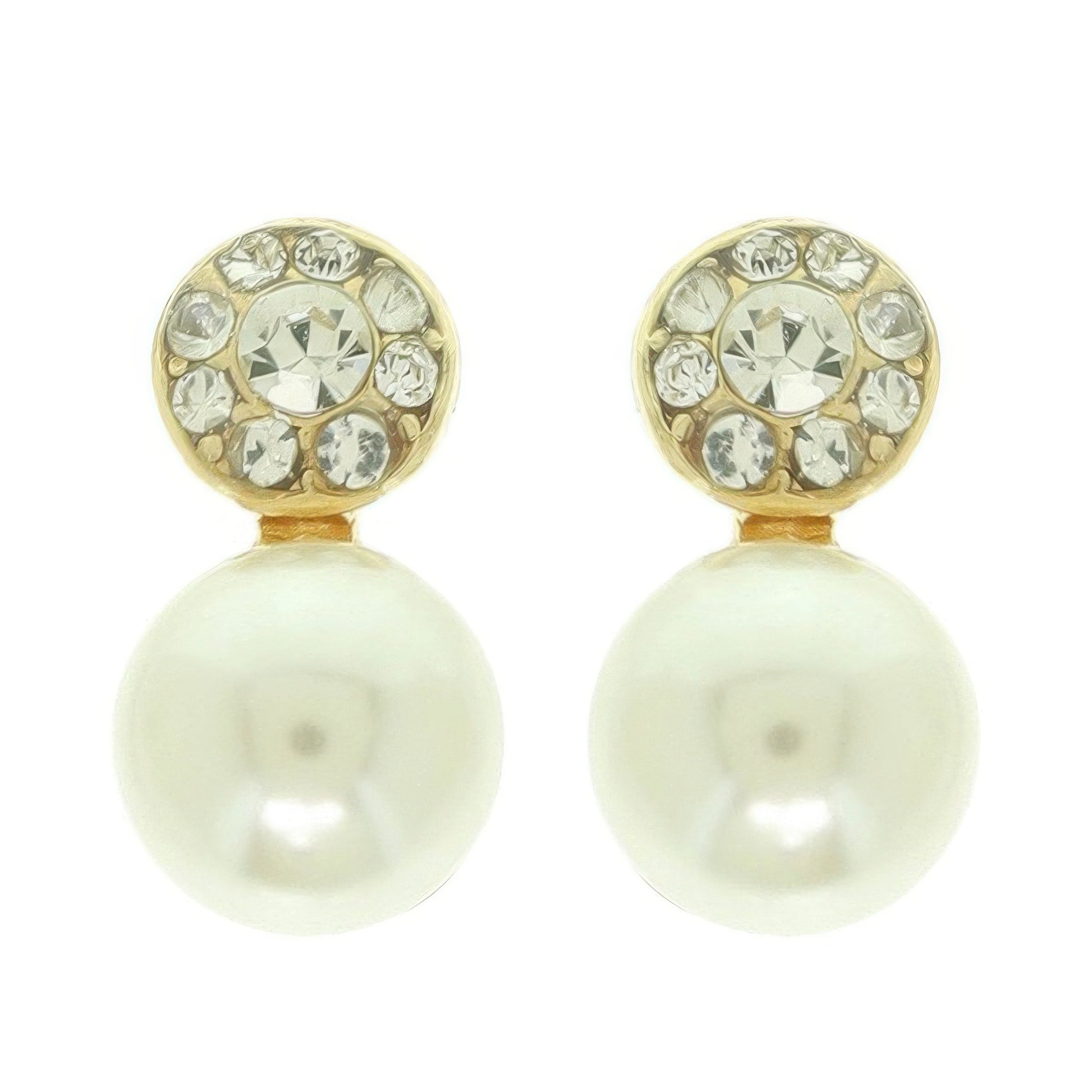 Jeweled White Pearl Earrings