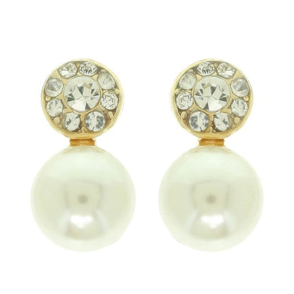 Jeweled White Pearl Earrings