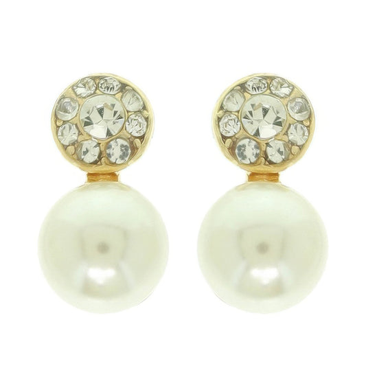 Jeweled White Pearl Earrings