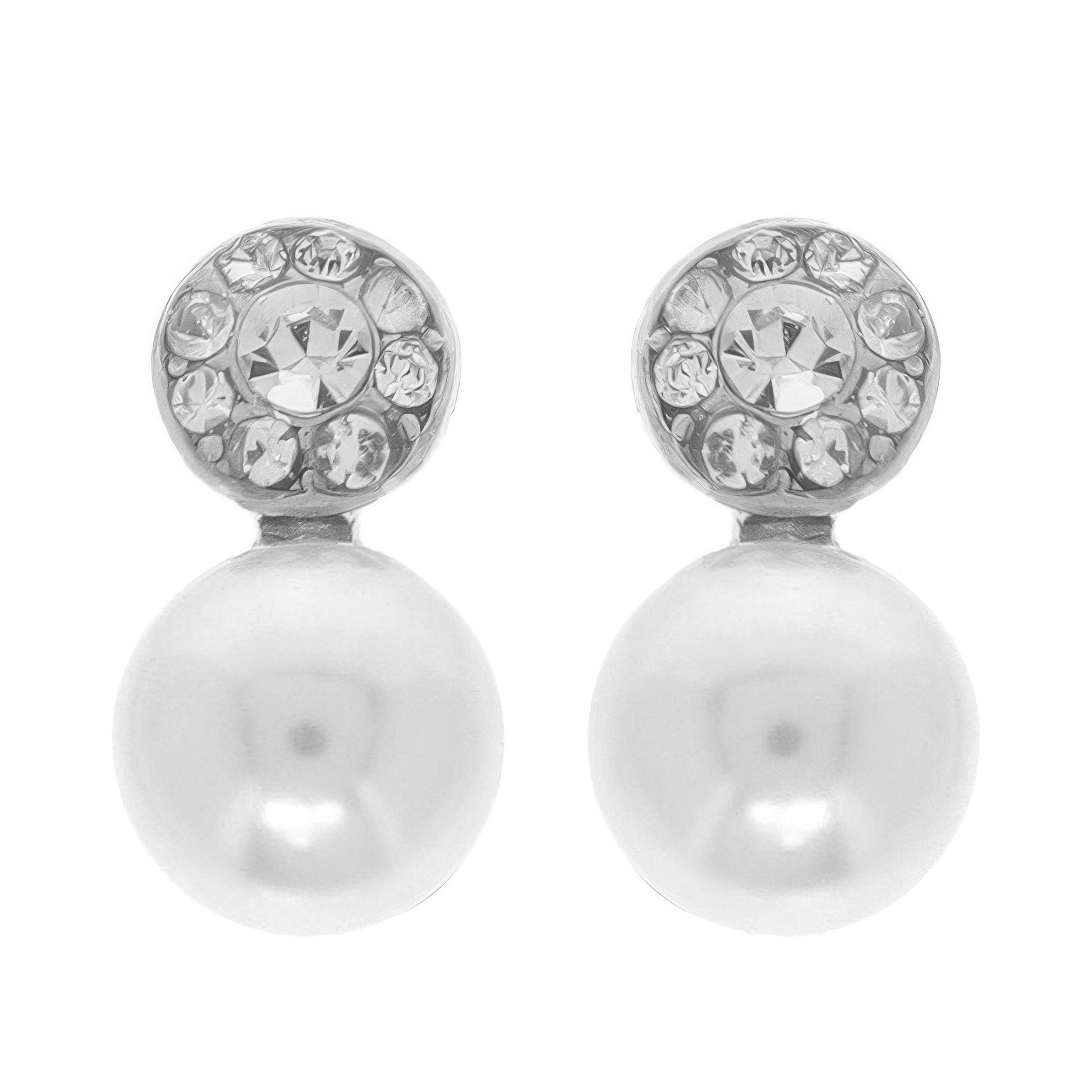 Jeweled White Pearl Earrings