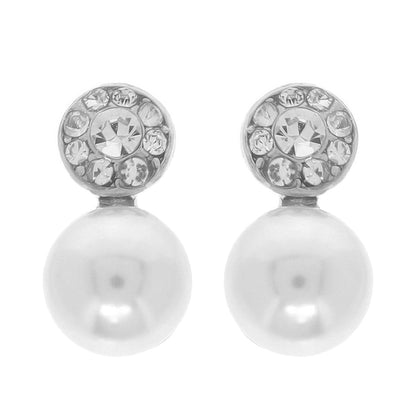 Jeweled White Pearl Earrings