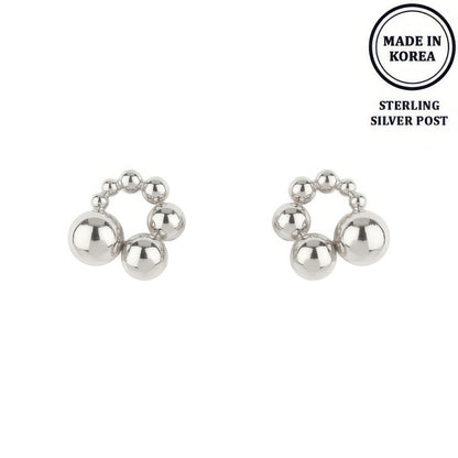 Ball Hoop Post Earrings