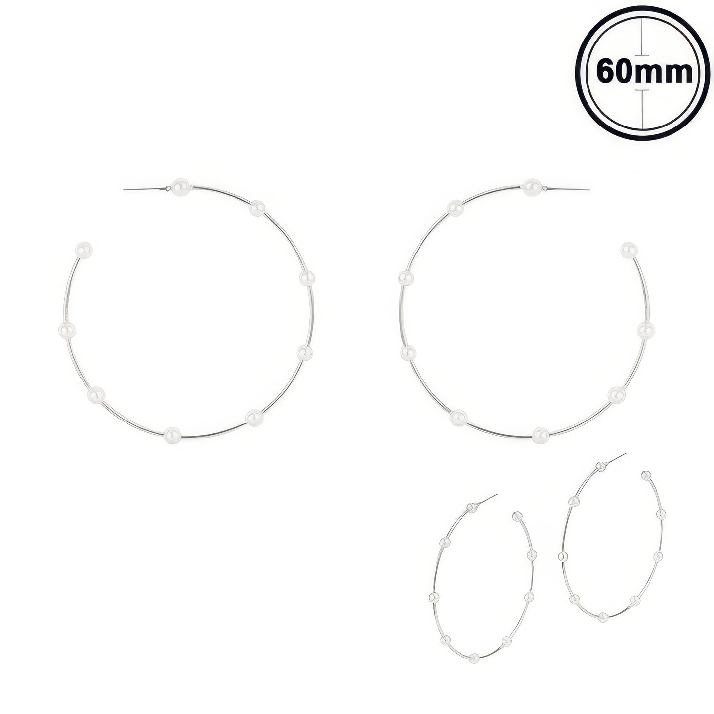 White Pearl Hoop Earrings