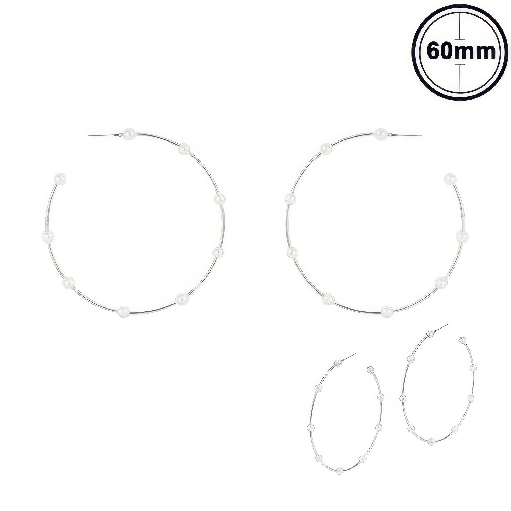 White Pearl Hoop Earrings