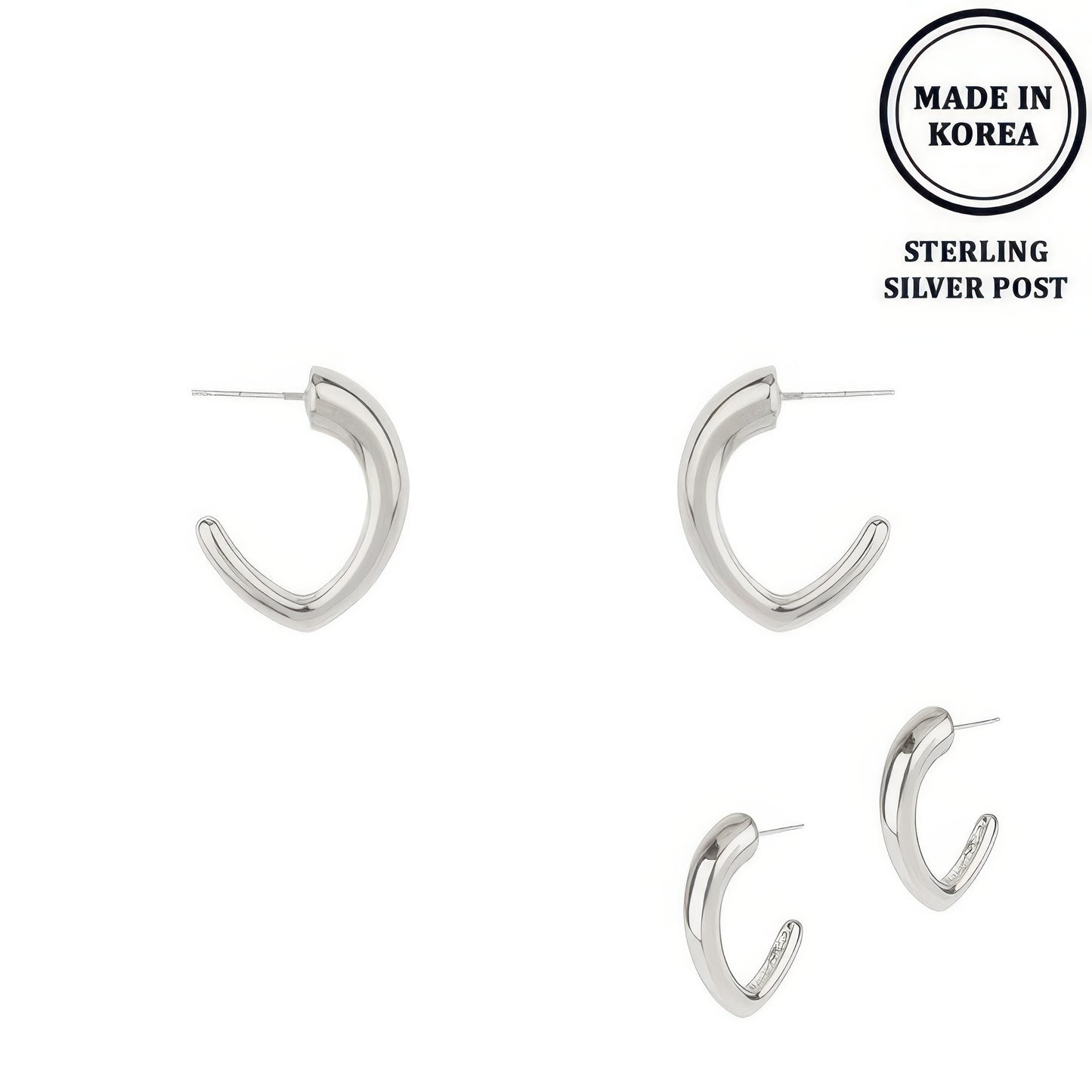 Serpent Huggie Hoop Post Earrings