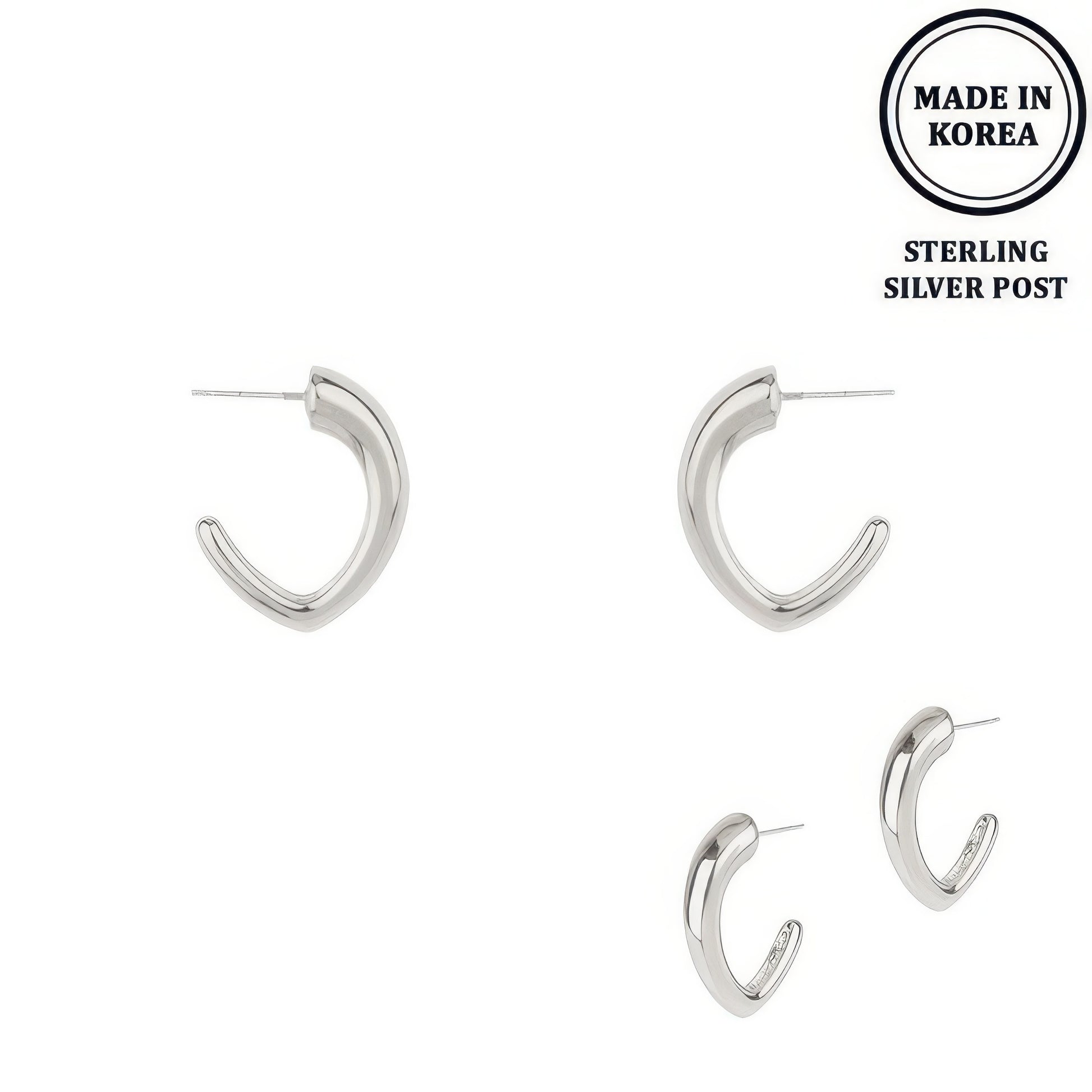 Serpent Huggie Hoop Post Earrings
