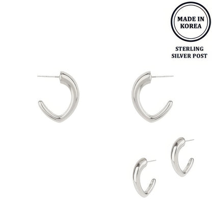 Serpent Huggie Hoop Post Earrings