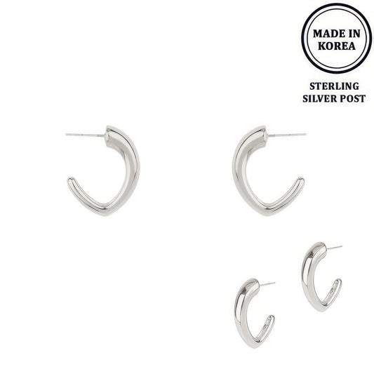 Serpent Huggie Hoop Post Earrings