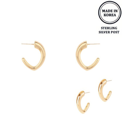 Serpent Huggie Hoop Post Earrings