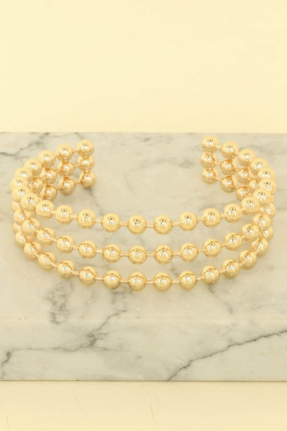 Multi-row Ball Chain Cuff Bracelet