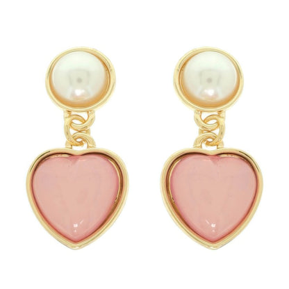Jeweled Two-tier Heart Earrings