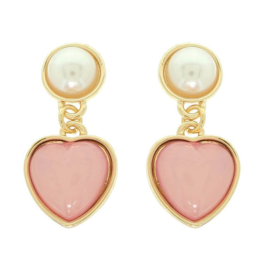 Jeweled Two-tier Heart Earrings