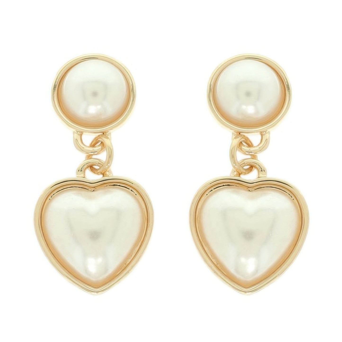 Jeweled Two-tier Heart Earrings