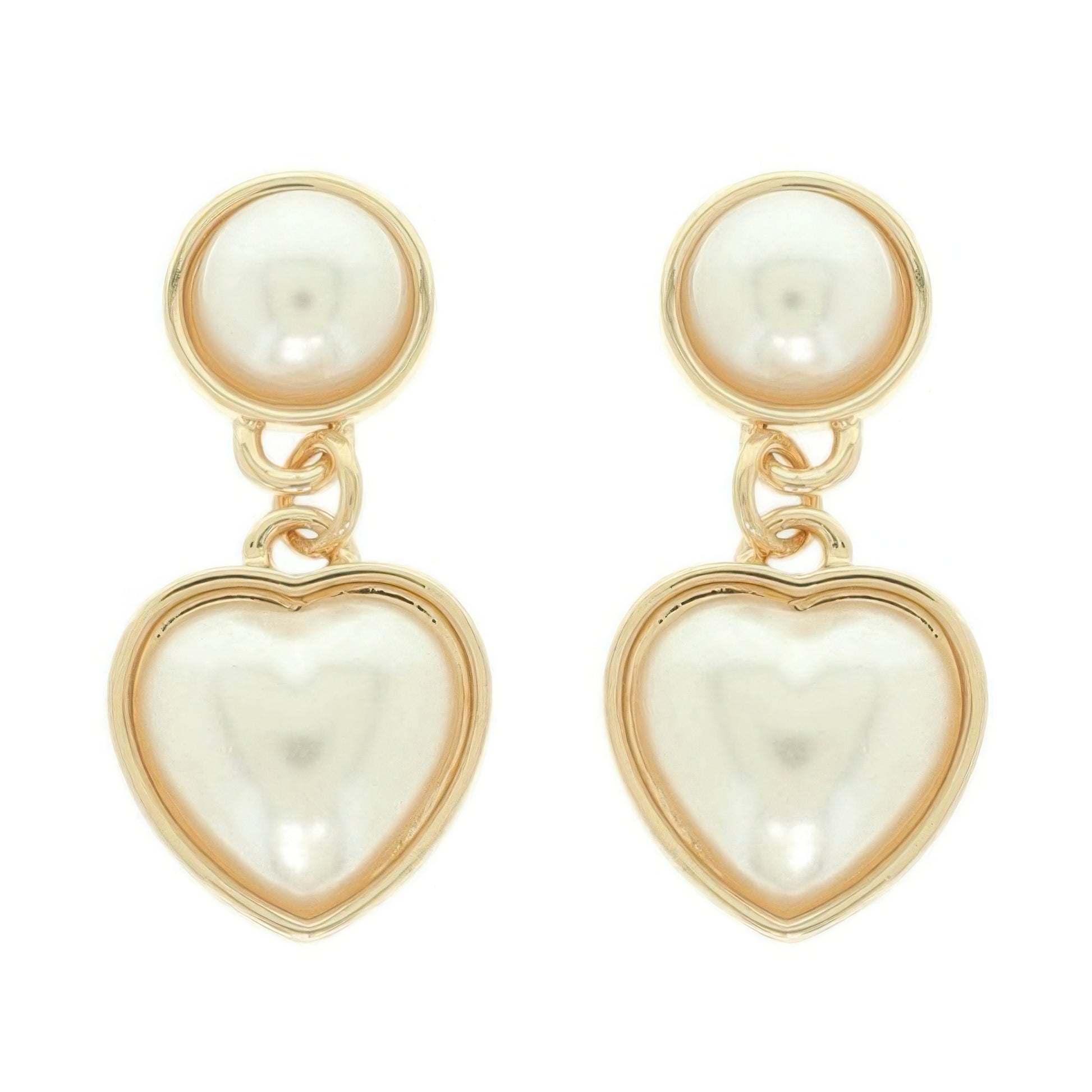 Jeweled Two-tier Heart Earrings