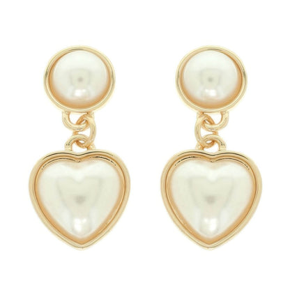 Jeweled Two-tier Heart Earrings