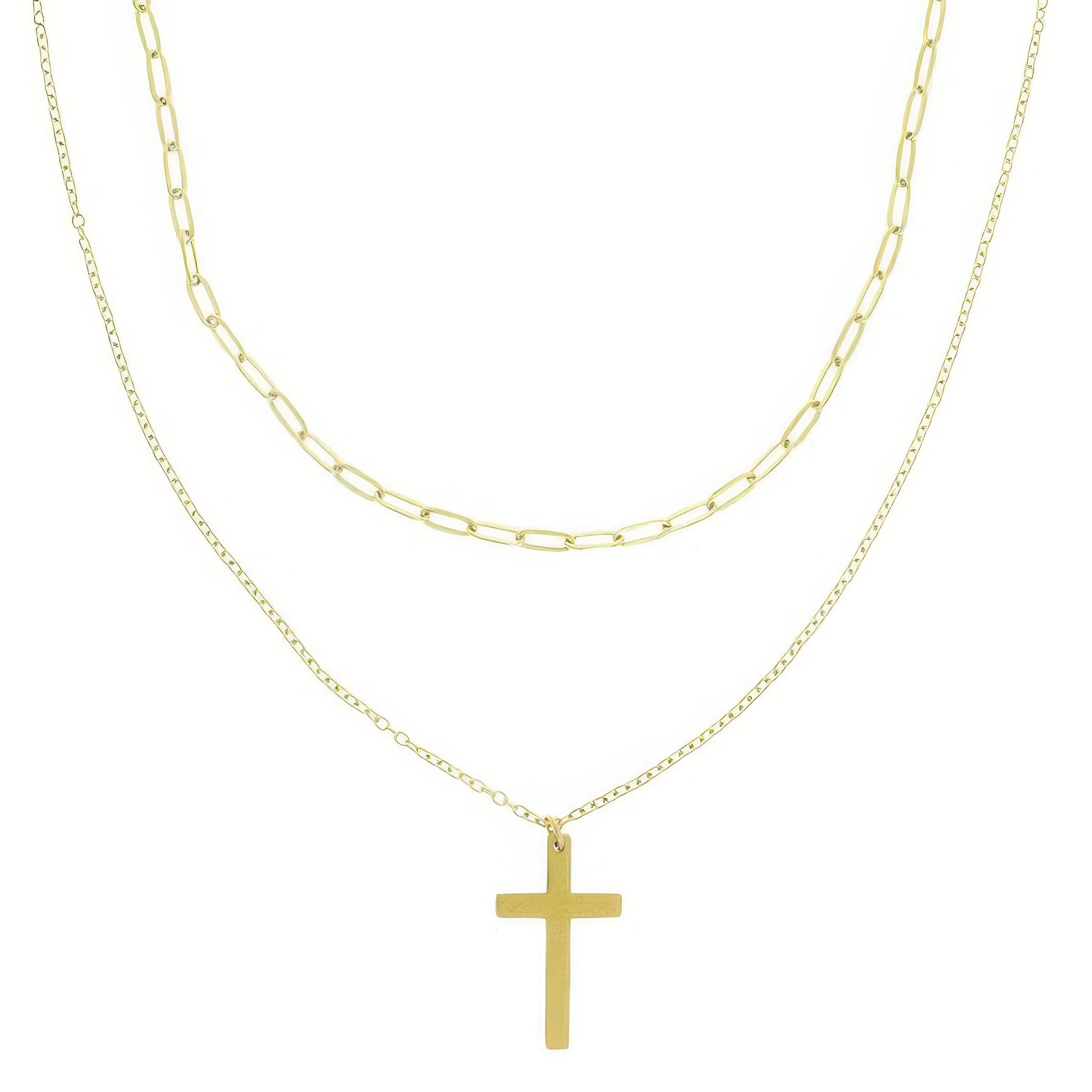 Multi-strand Cross Pendant Necklace