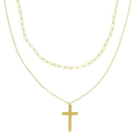 Multi-strand Cross Pendant Necklace
