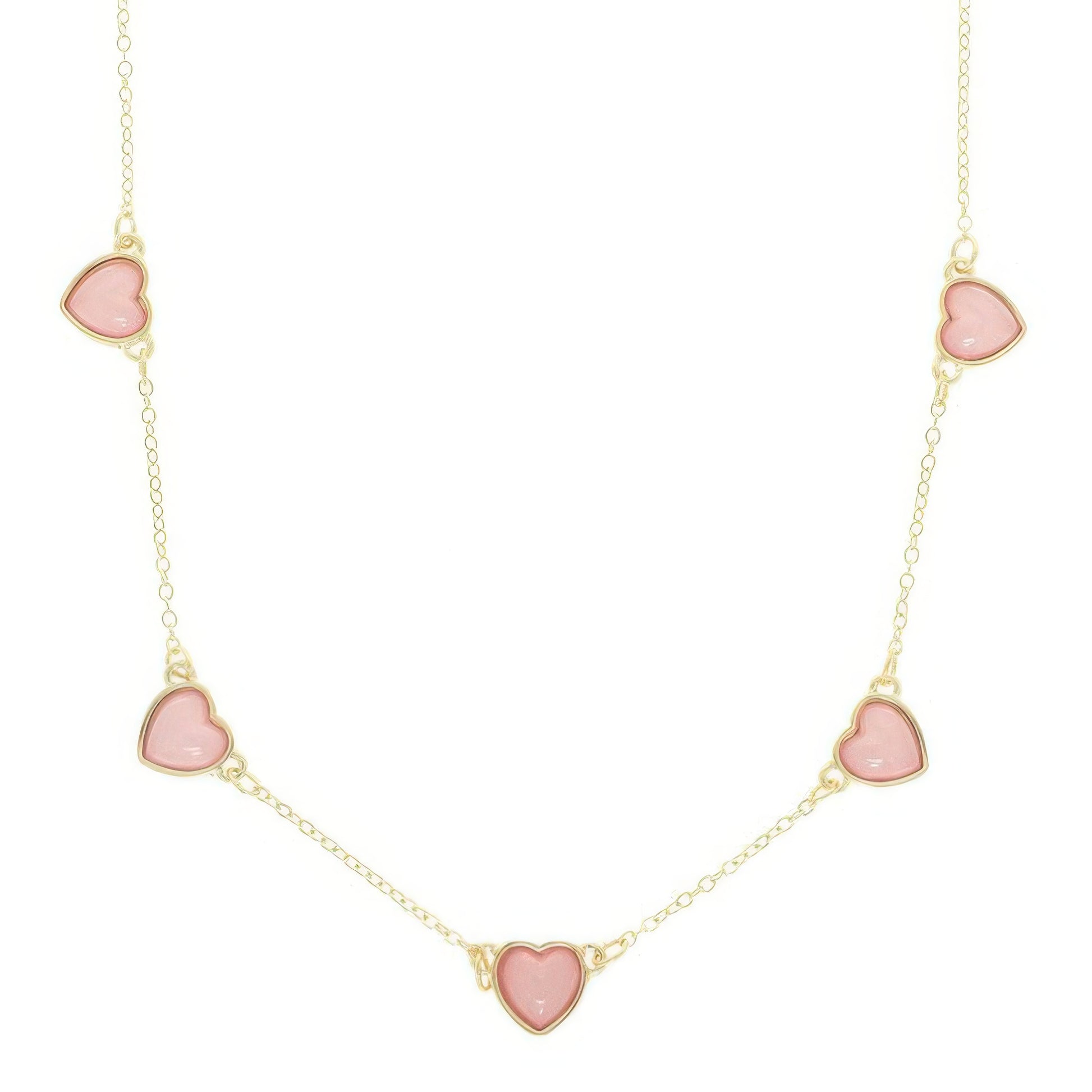 Enamel Heart Staion Necklace