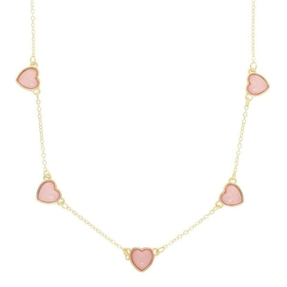 Enamel Heart Staion Necklace