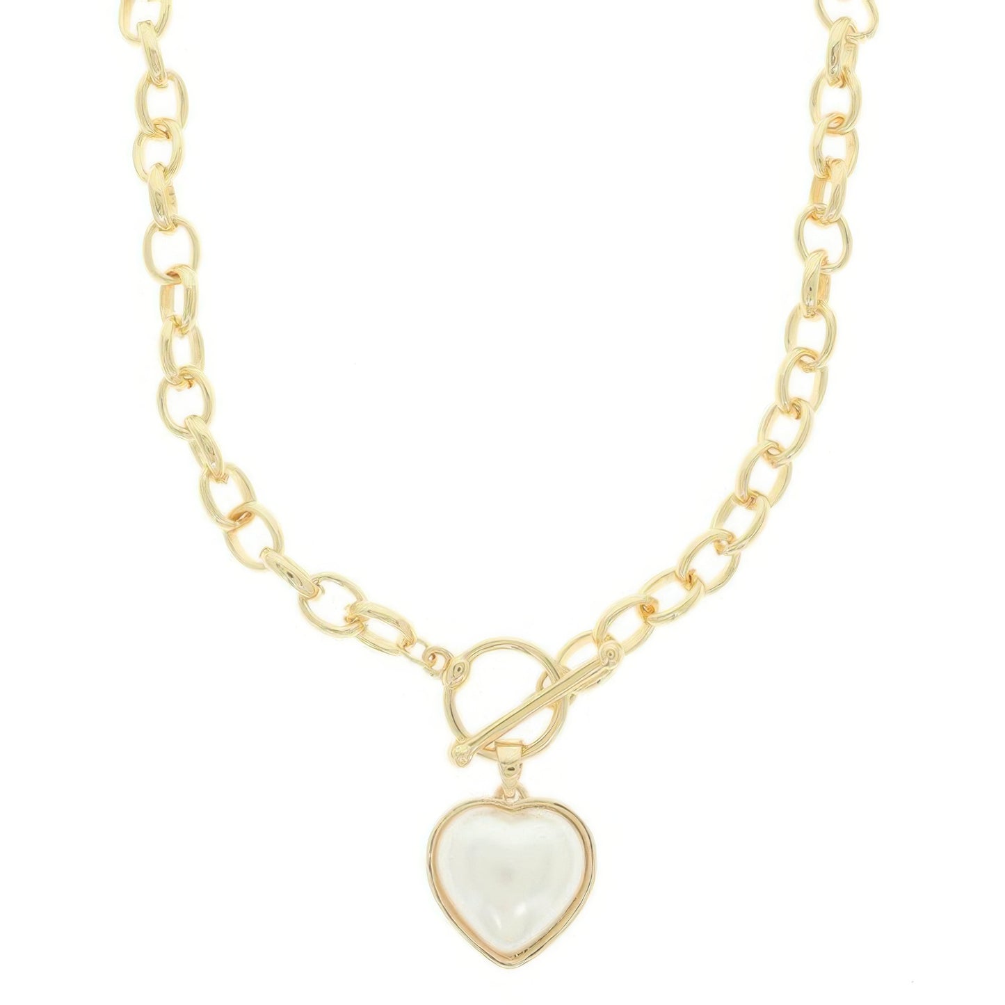 Heart Shape Pearl Pendant Necklace