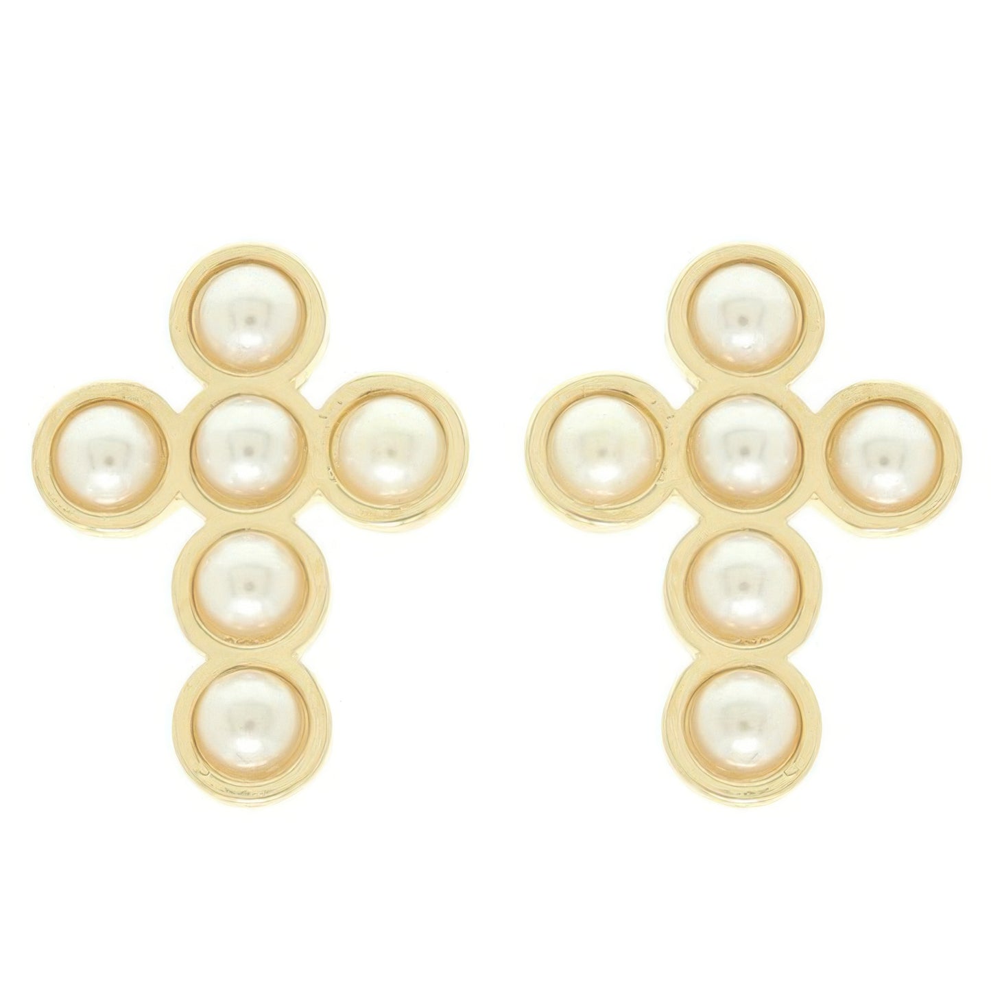 Bezel Jeweled Cross Earrings
