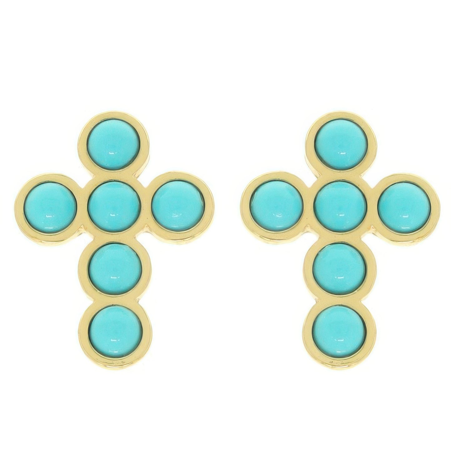 Bezel Jeweled Cross Earrings